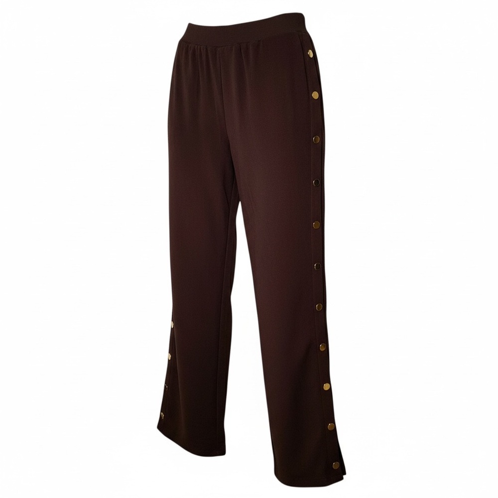 Brown Knit Sweater & Pants Set | Button Detail | Elastic Waist - Picture 4 of 6
